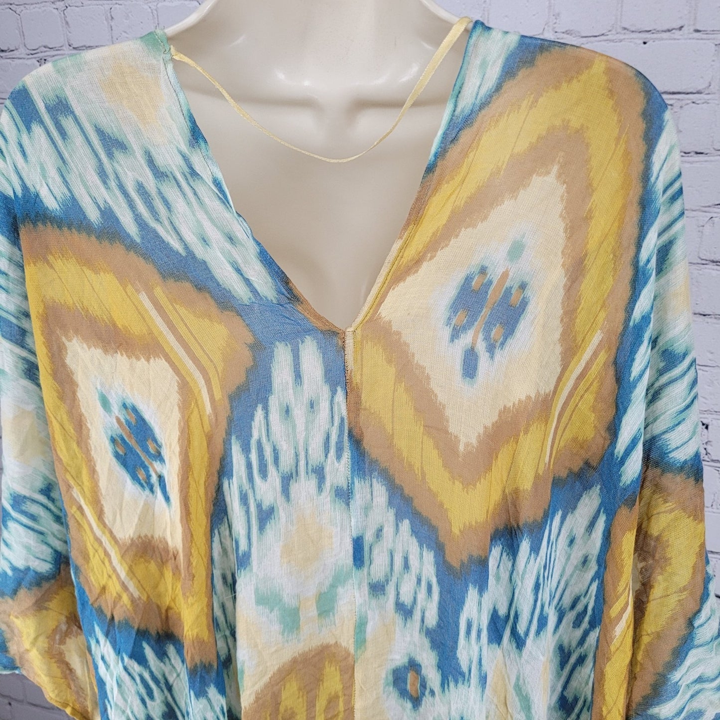 Free People By Bindya Multicolor Lightweight Gauzy Open Duster Cardigan One Size