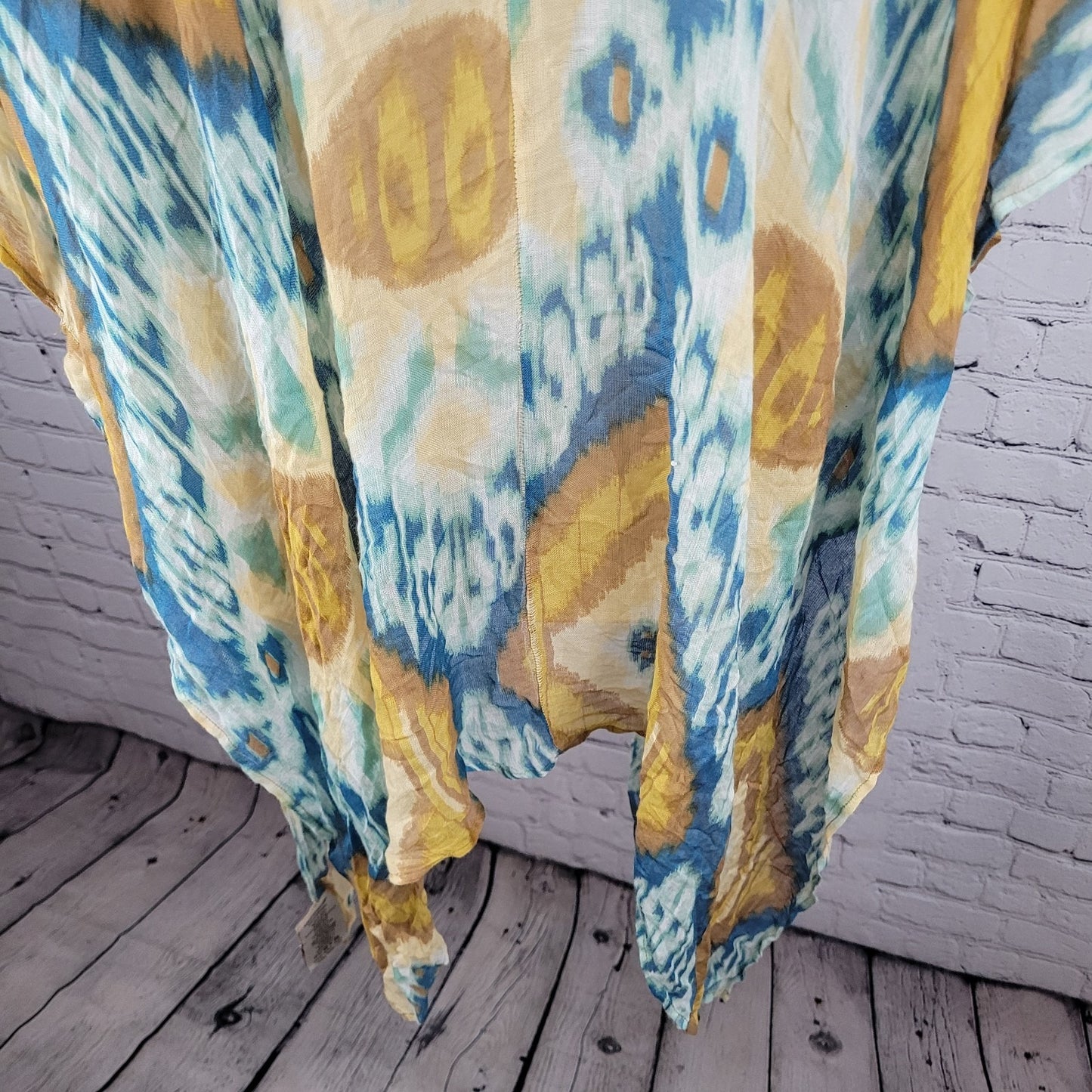 Free People By Bindya Multicolor Lightweight Gauzy Open Duster Cardigan One Size