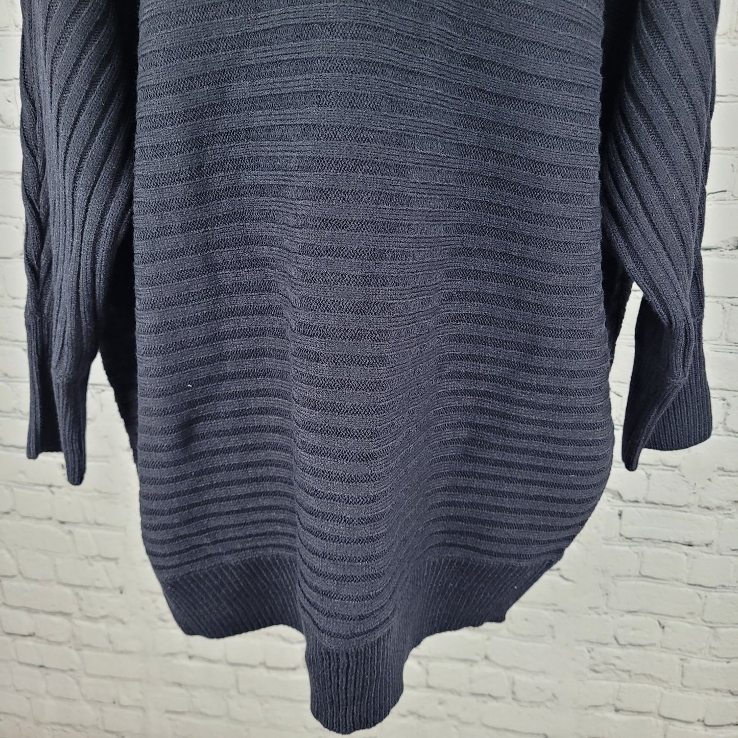 NWT NY&C Soho Jeans Black Knit Slouchy Dolman V Neck Pullover Sweater Size XL