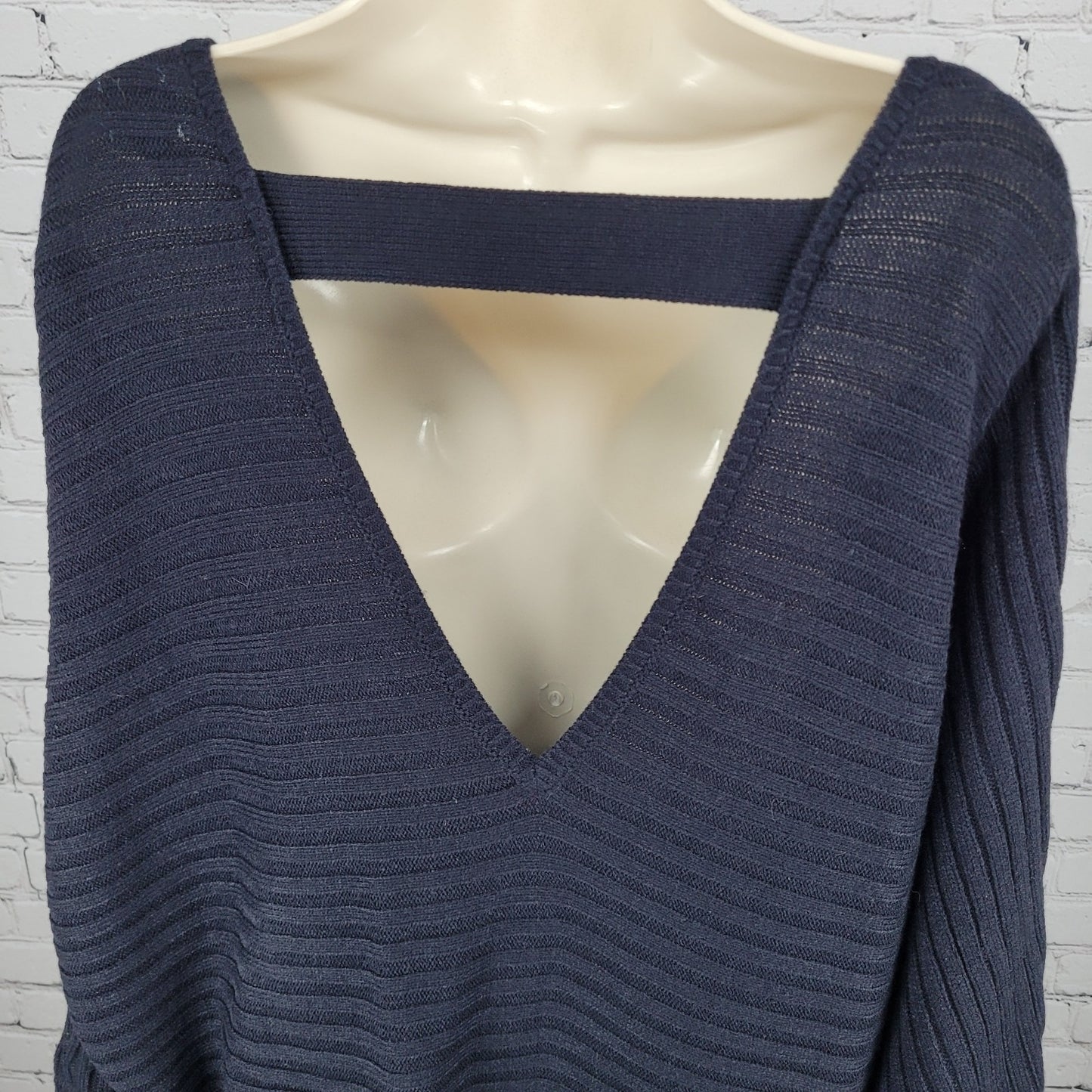 NWT NY&C Soho Jeans Black Knit Slouchy Dolman V Neck Pullover Sweater Size XL