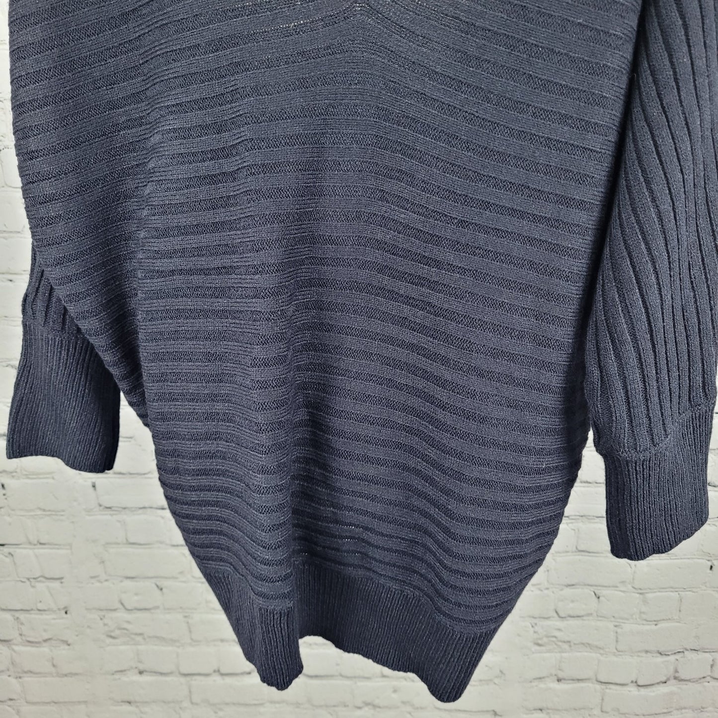 NWT NY&C Soho Jeans Black Knit Slouchy Dolman V Neck Pullover Sweater Size XL
