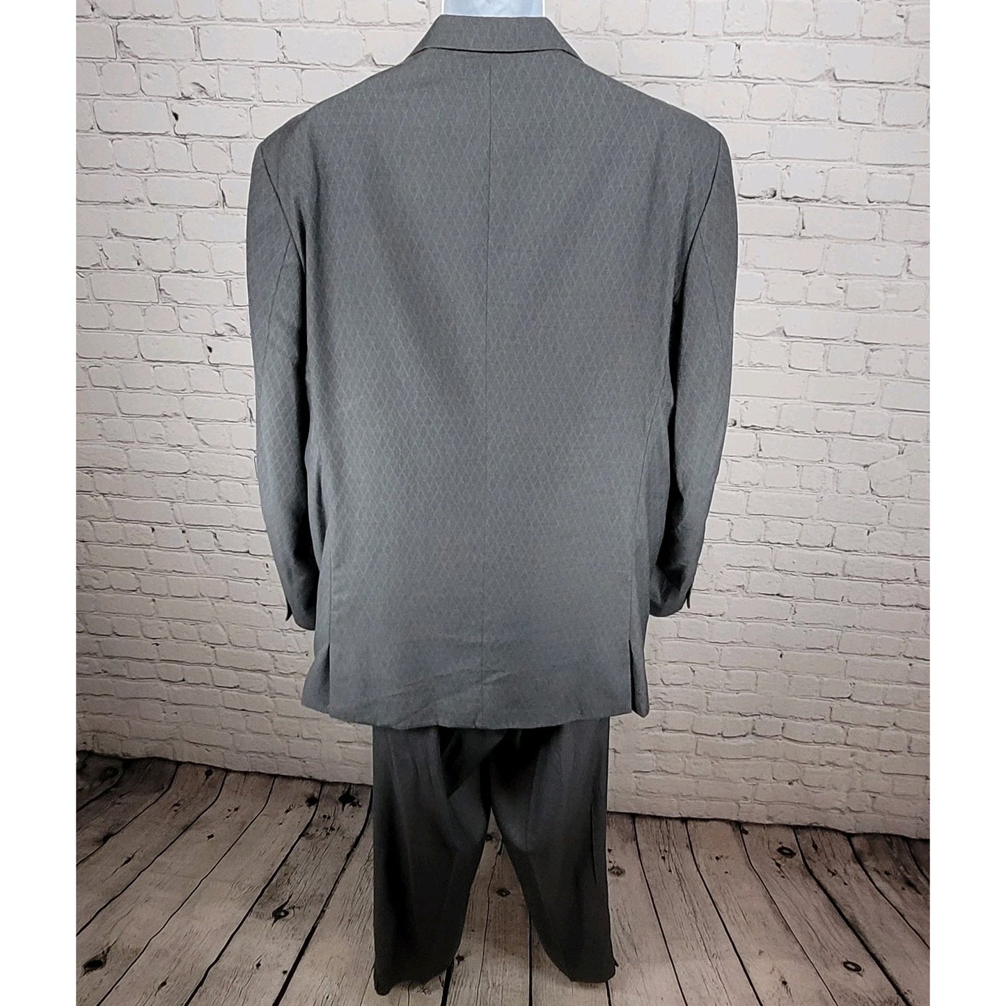 T-Fusion Italy Charcoal Diamond Durango 2 Piece Suit Set Size 46L 40W (36x31)