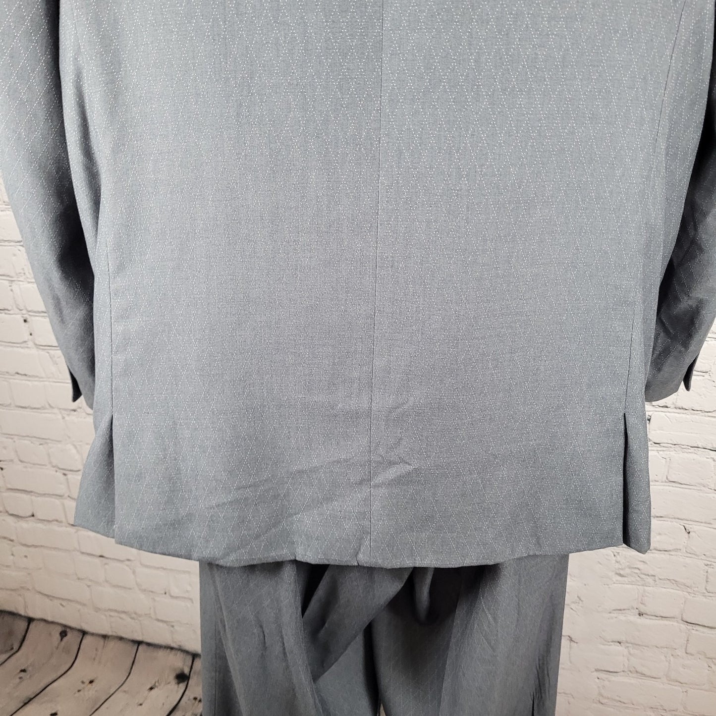 T-Fusion Italy Charcoal Diamond Durango 2 Piece Suit Set Size 46L 40W (36x31)