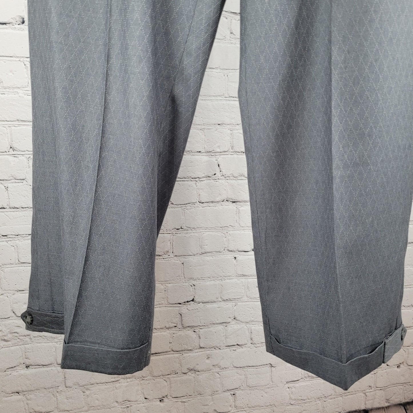 T-Fusion Italy Charcoal Diamond Durango 2 Piece Suit Set Size 46L 40W (36x31)