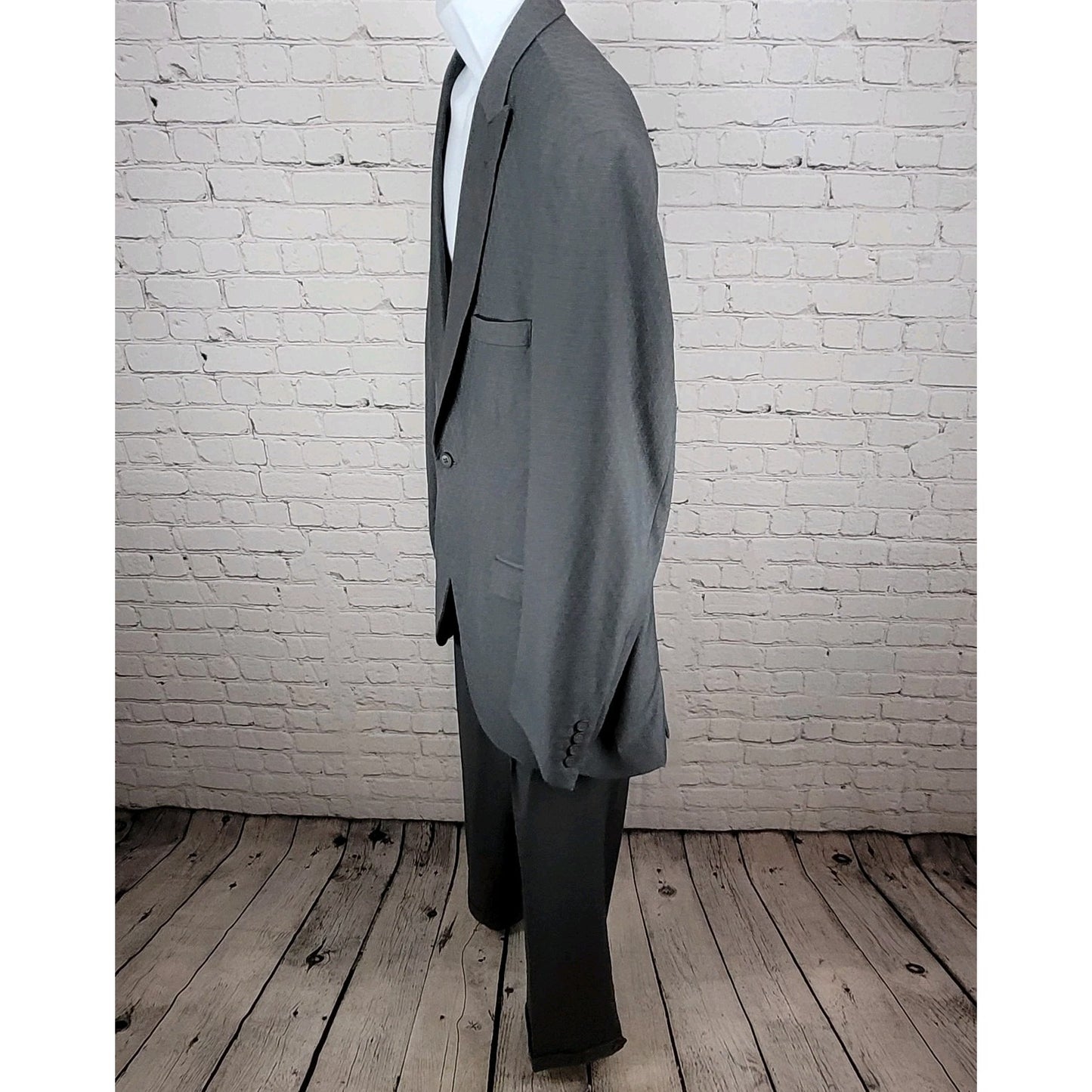 T-Fusion Italy Charcoal Diamond Durango 2 Piece Suit Set Size 46L 40W (36x31)