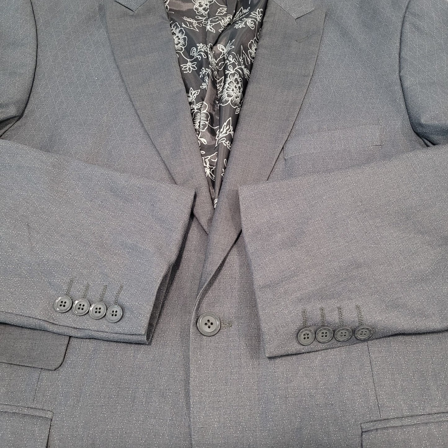 T-Fusion Italy Charcoal Diamond Durango 2 Piece Suit Set Size 46L 40W (36x31)
