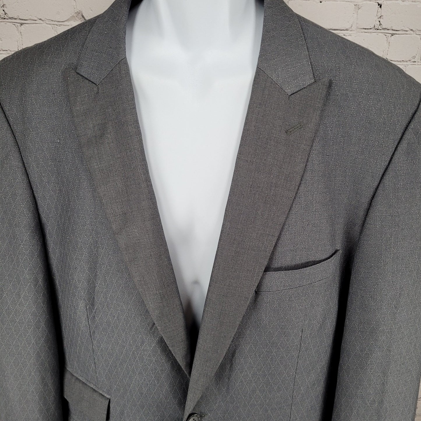 T-Fusion Italy Charcoal Diamond Durango 2 Piece Suit Set Size 46L 40W (36x31)