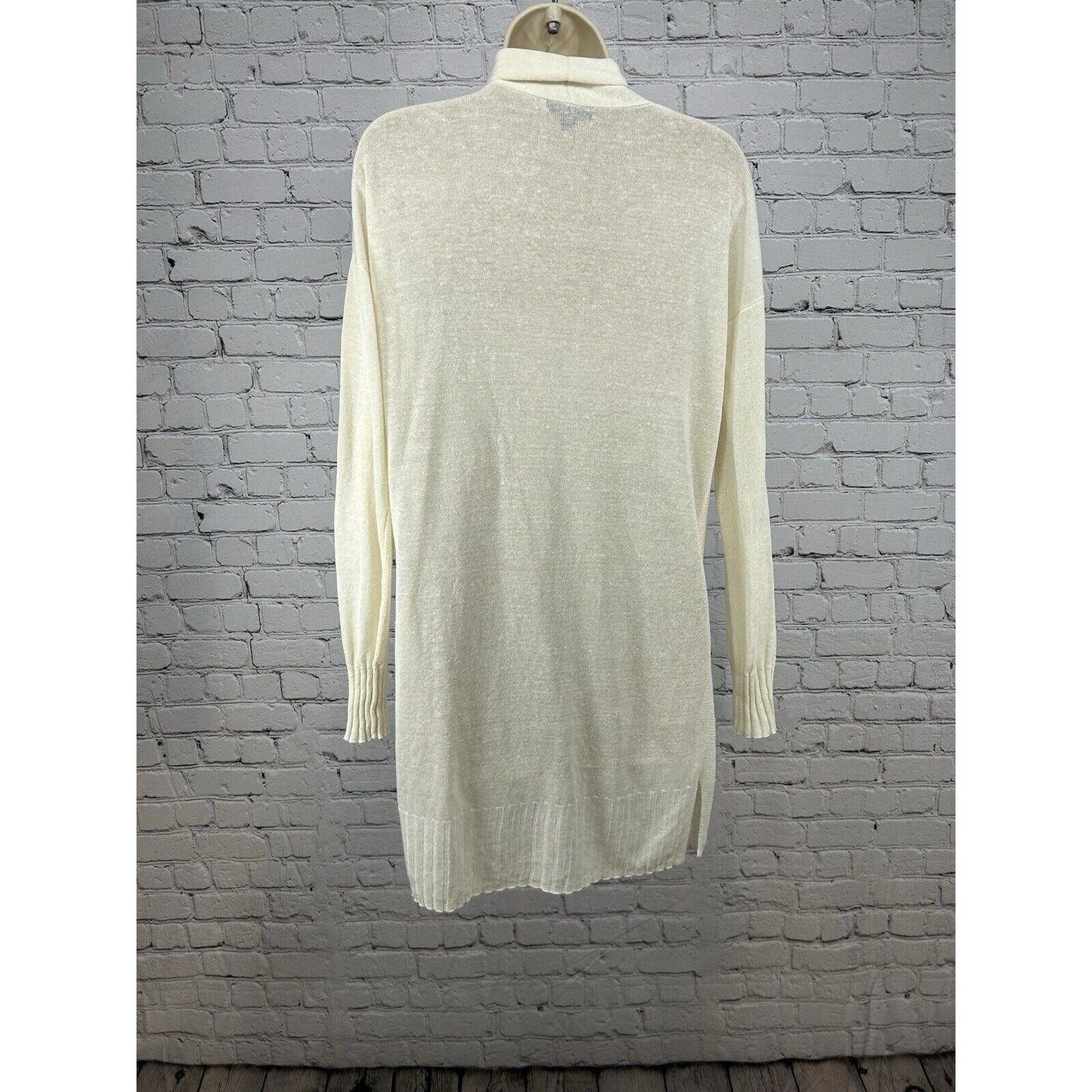 J. Crew Ivory Lightweight Drapey Linen Blend Knit Sweater Cardigan Women’s S