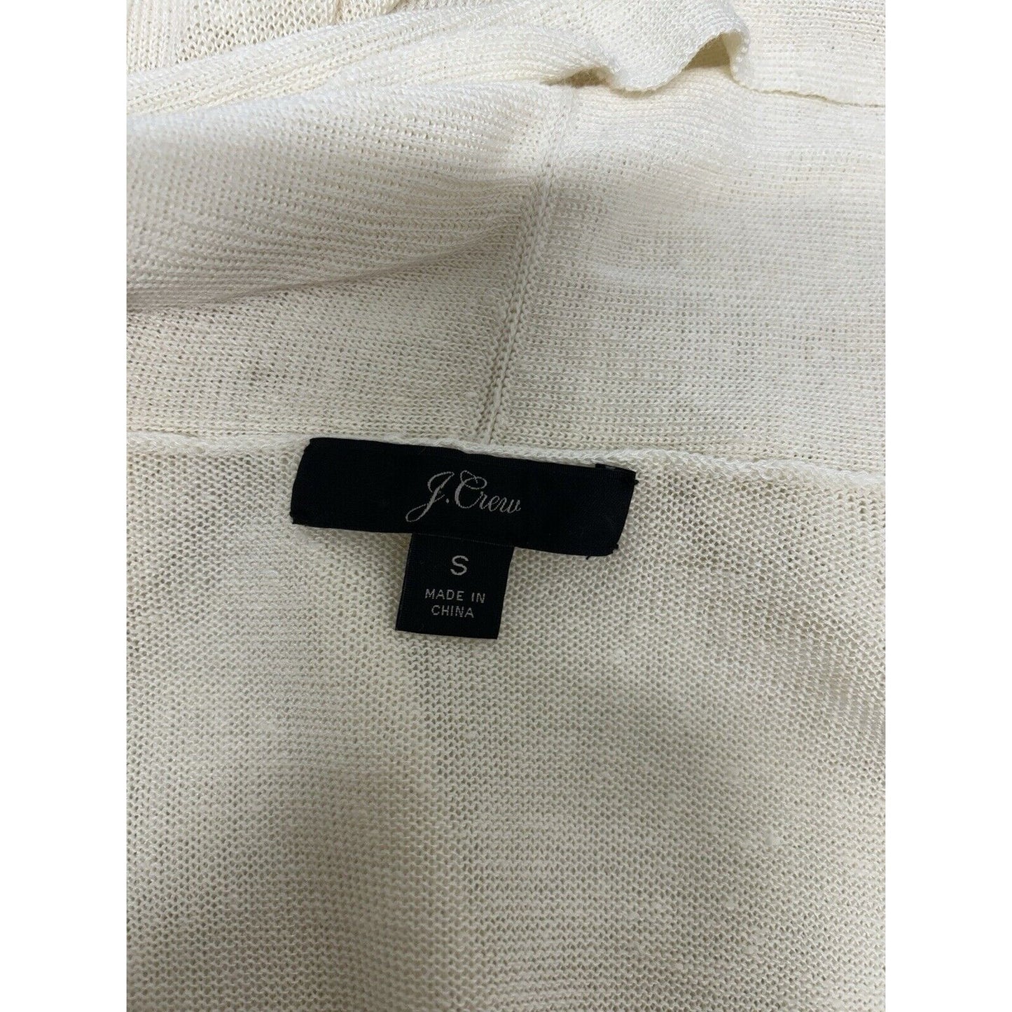 J. Crew Ivory Lightweight Drapey Linen Blend Knit Sweater Cardigan Women’s S