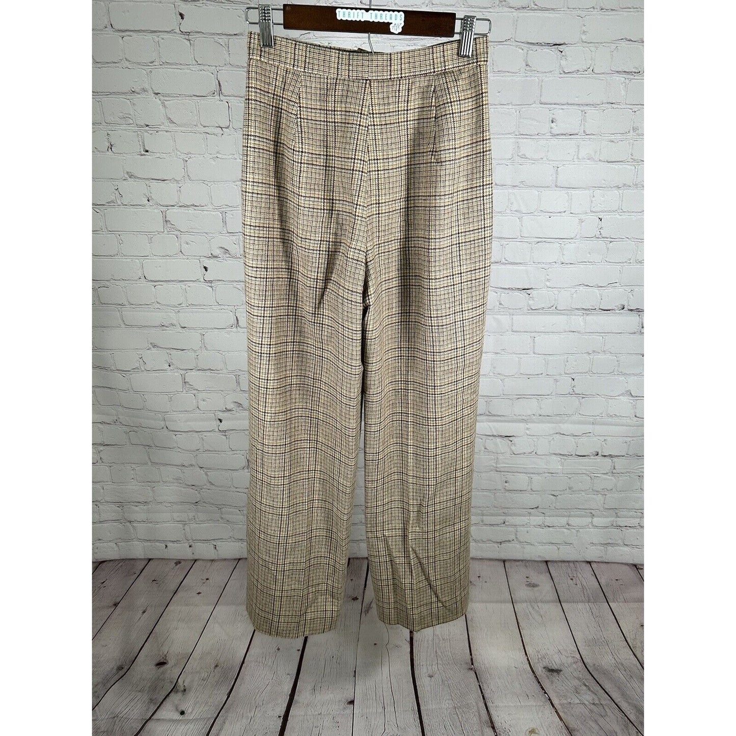 VTG Gordon Of Philadelphia Multicolored Plaid Wool Blend Pants 6 (26 x 29)