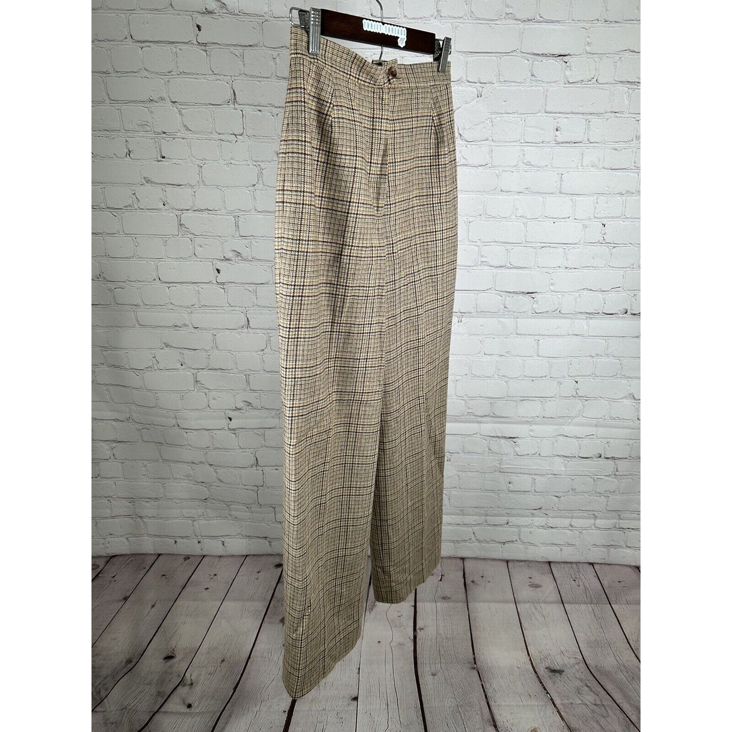 VTG Gordon Of Philadelphia Multicolored Plaid Wool Blend Pants 6 (26 x 29)