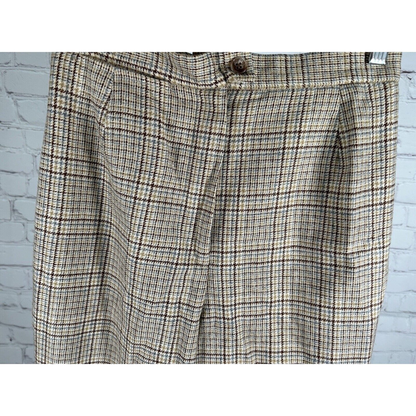 VTG Gordon Of Philadelphia Multicolored Plaid Wool Blend Pants 6 (26 x 29)