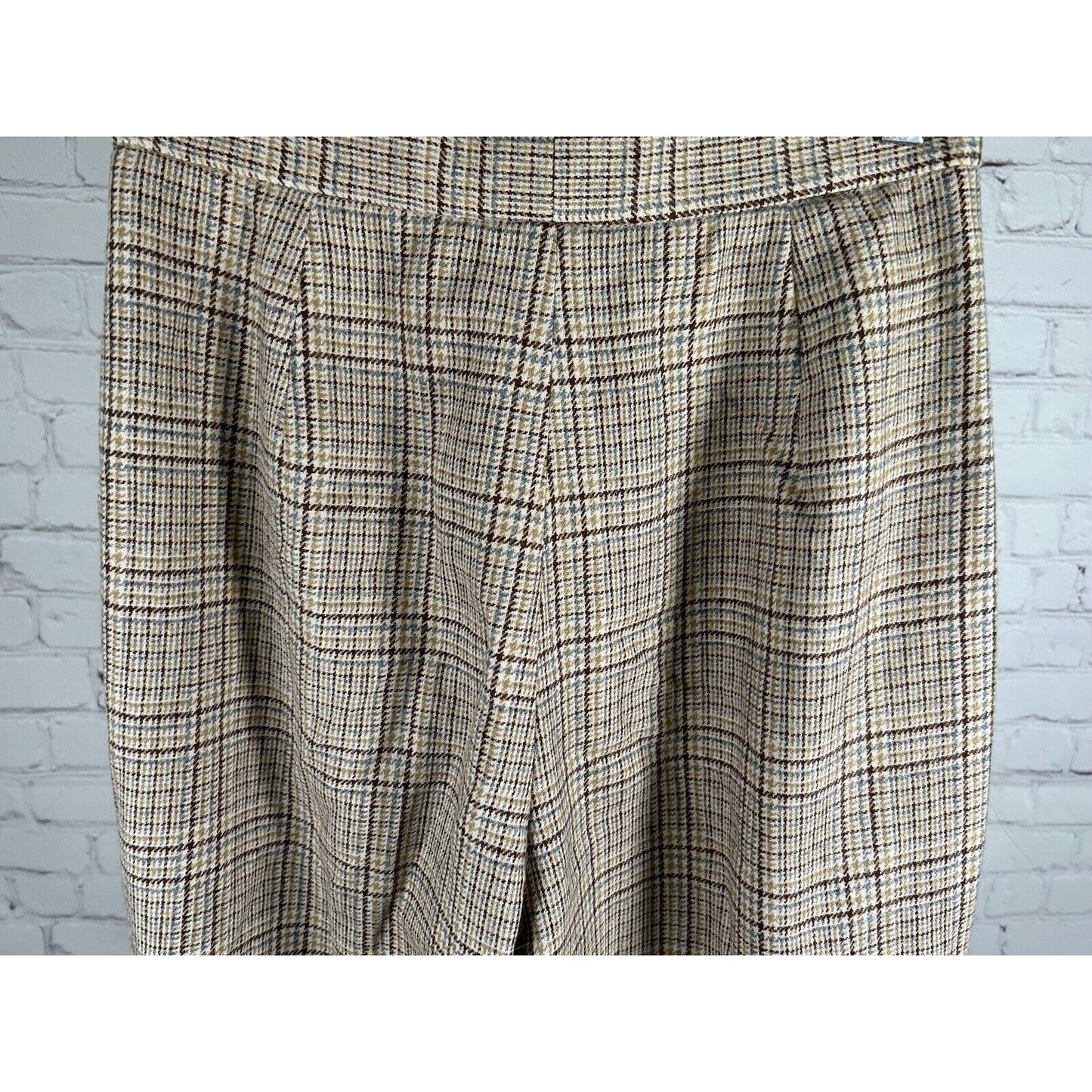 VTG Gordon Of Philadelphia Multicolored Plaid Wool Blend Pants 6 (26 x 29)