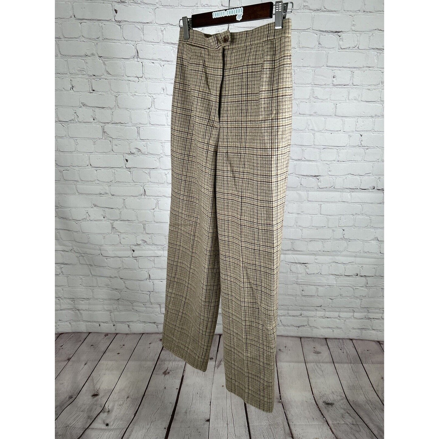 VTG Gordon Of Philadelphia Multicolored Plaid Wool Blend Pants 6 (26 x 29)