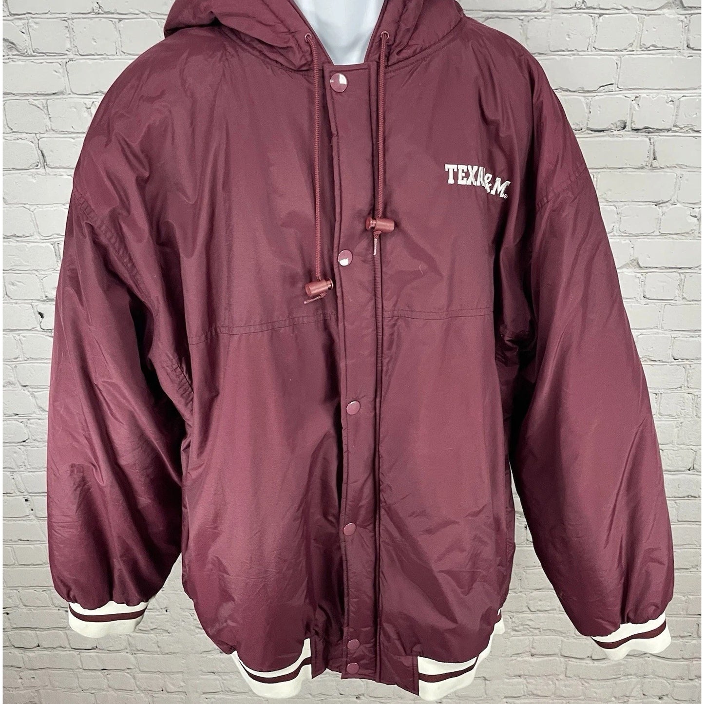 Champs Maroon Texas A&M Aggies Insulated Puffer Hooded Full Zipped Jacket XXL