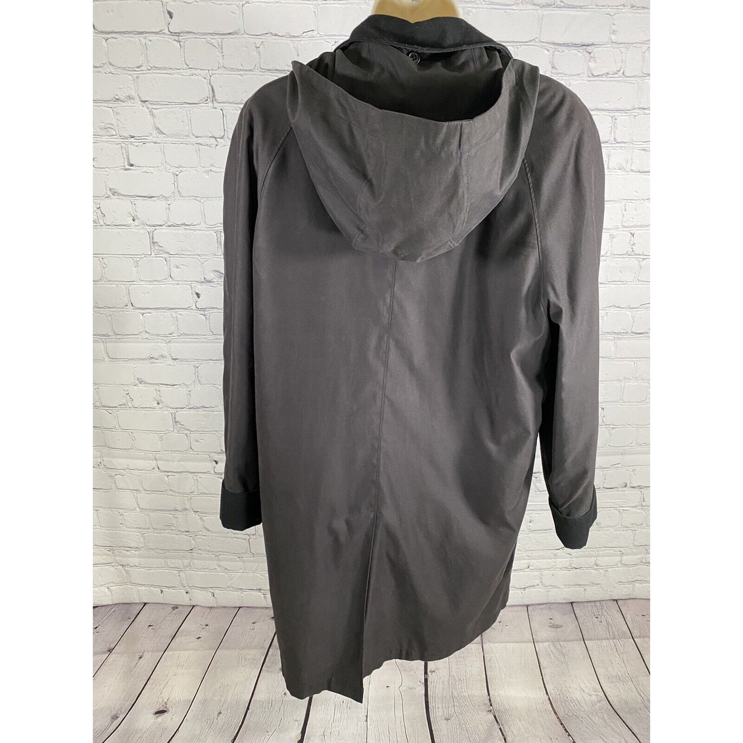 London Fog Black Water Repellent Button Up Coat Jacket W Warmer Yoke Women’s M