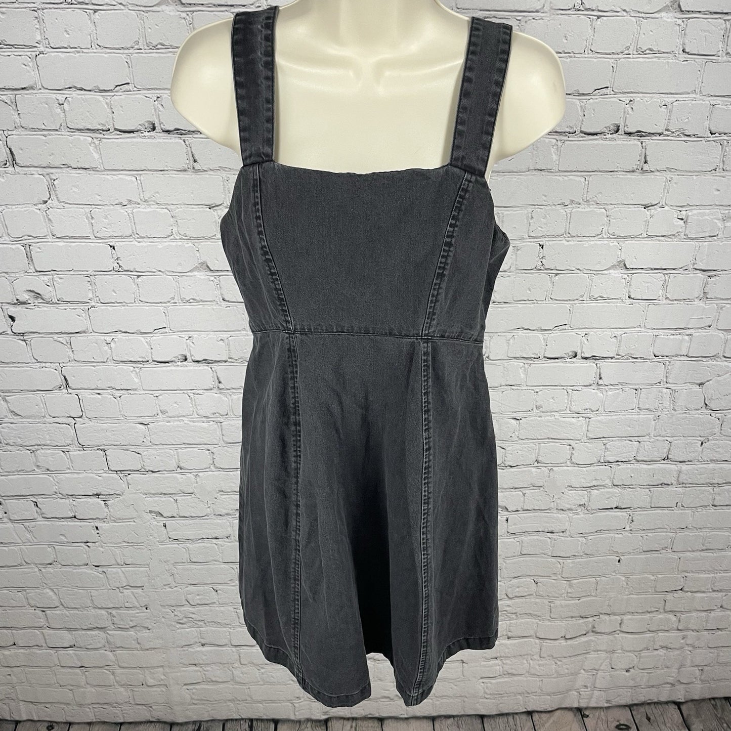 ASOS Design Grey 100% Cotton Sleeveless Zipped Back Tie Maternity Dress Size 8