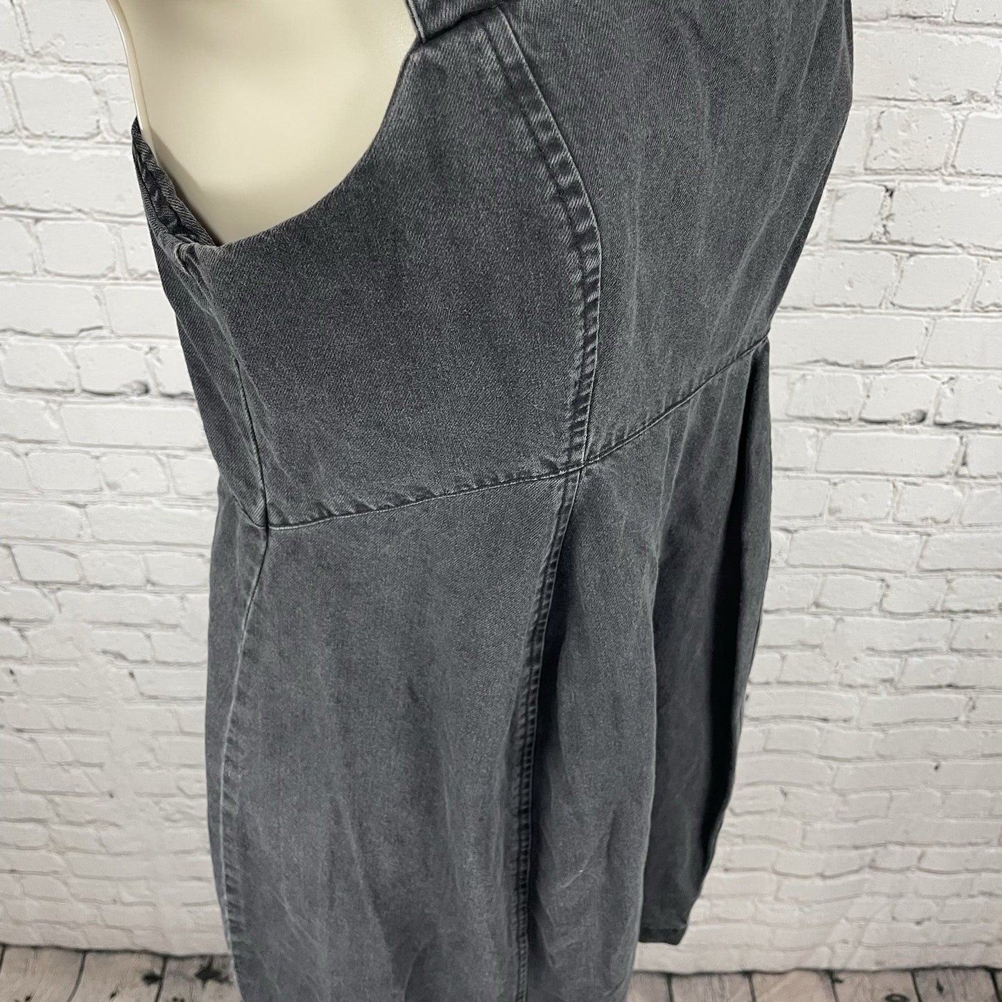 ASOS Design Grey 100% Cotton Sleeveless Zipped Back Tie Maternity Dress Size 8