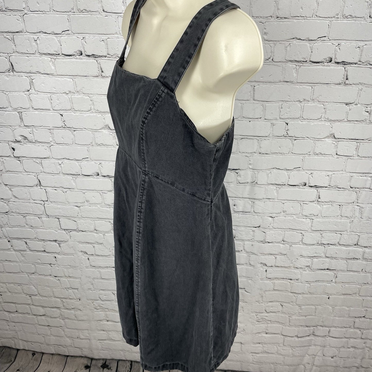 ASOS Design Grey 100% Cotton Sleeveless Zipped Back Tie Maternity Dress Size 8