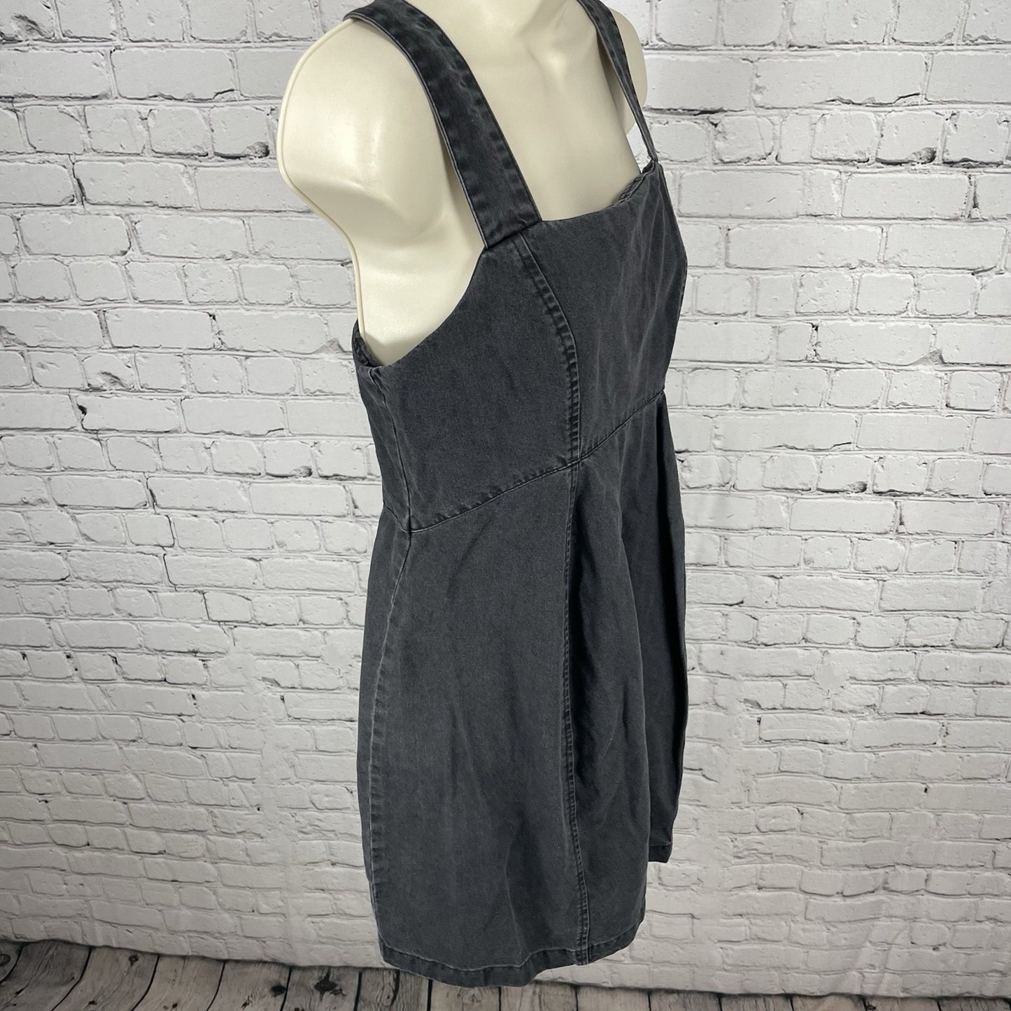 ASOS Design Grey 100% Cotton Sleeveless Zipped Back Tie Maternity Dress Size 8