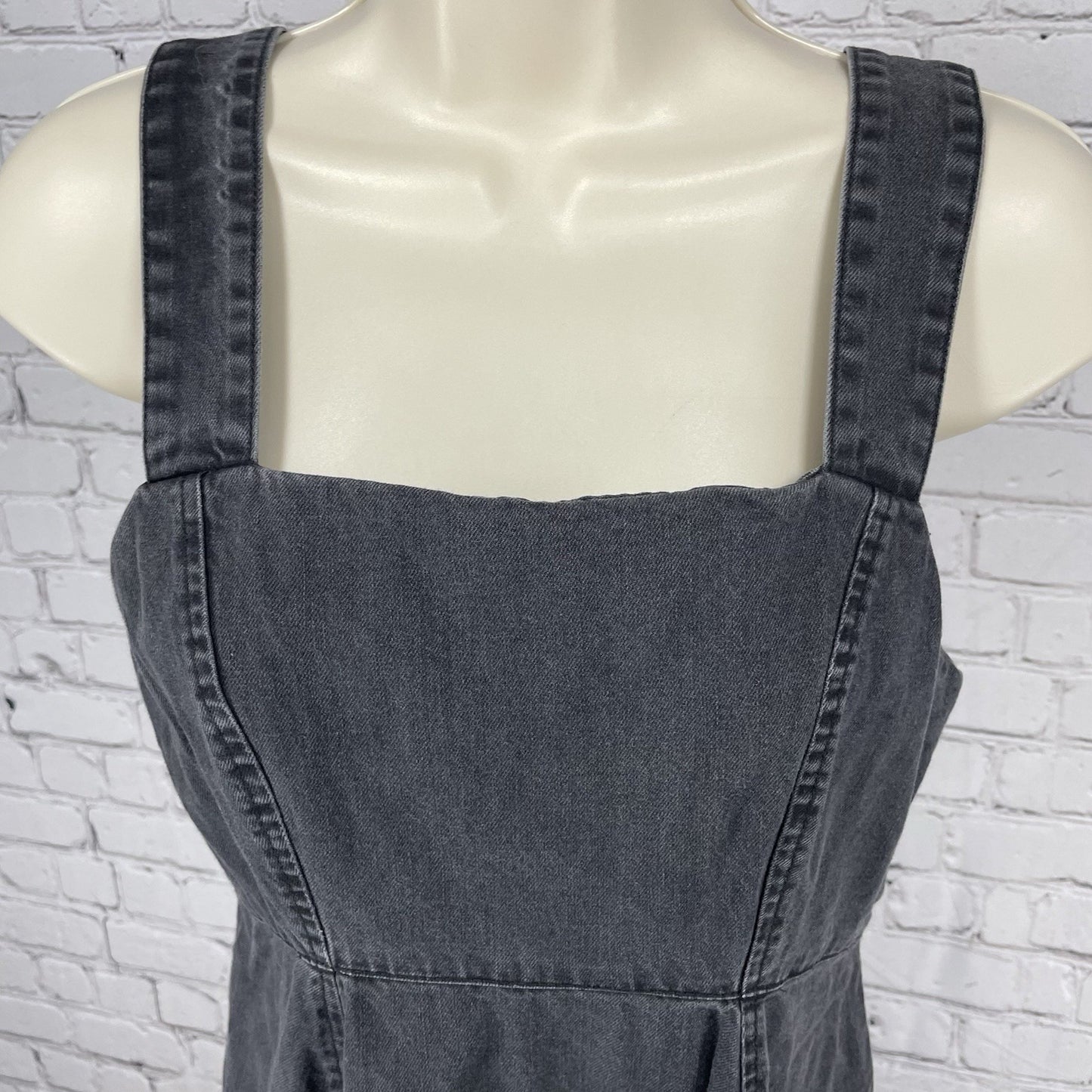 ASOS Design Grey 100% Cotton Sleeveless Zipped Back Tie Maternity Dress Size 8