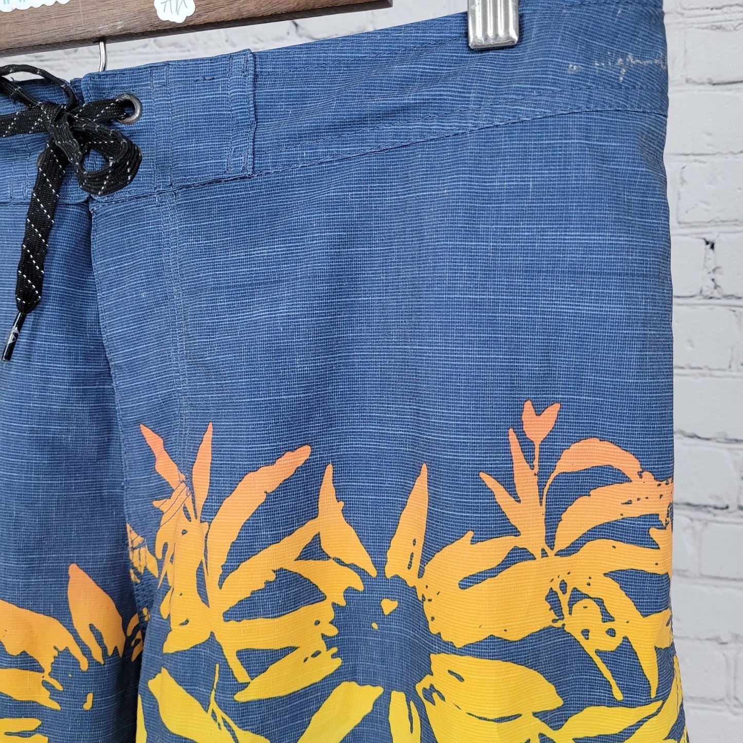 Quiksilver Blue Dry Flight High Line Stretch Board Shorts Swim Trunks Size 32x9