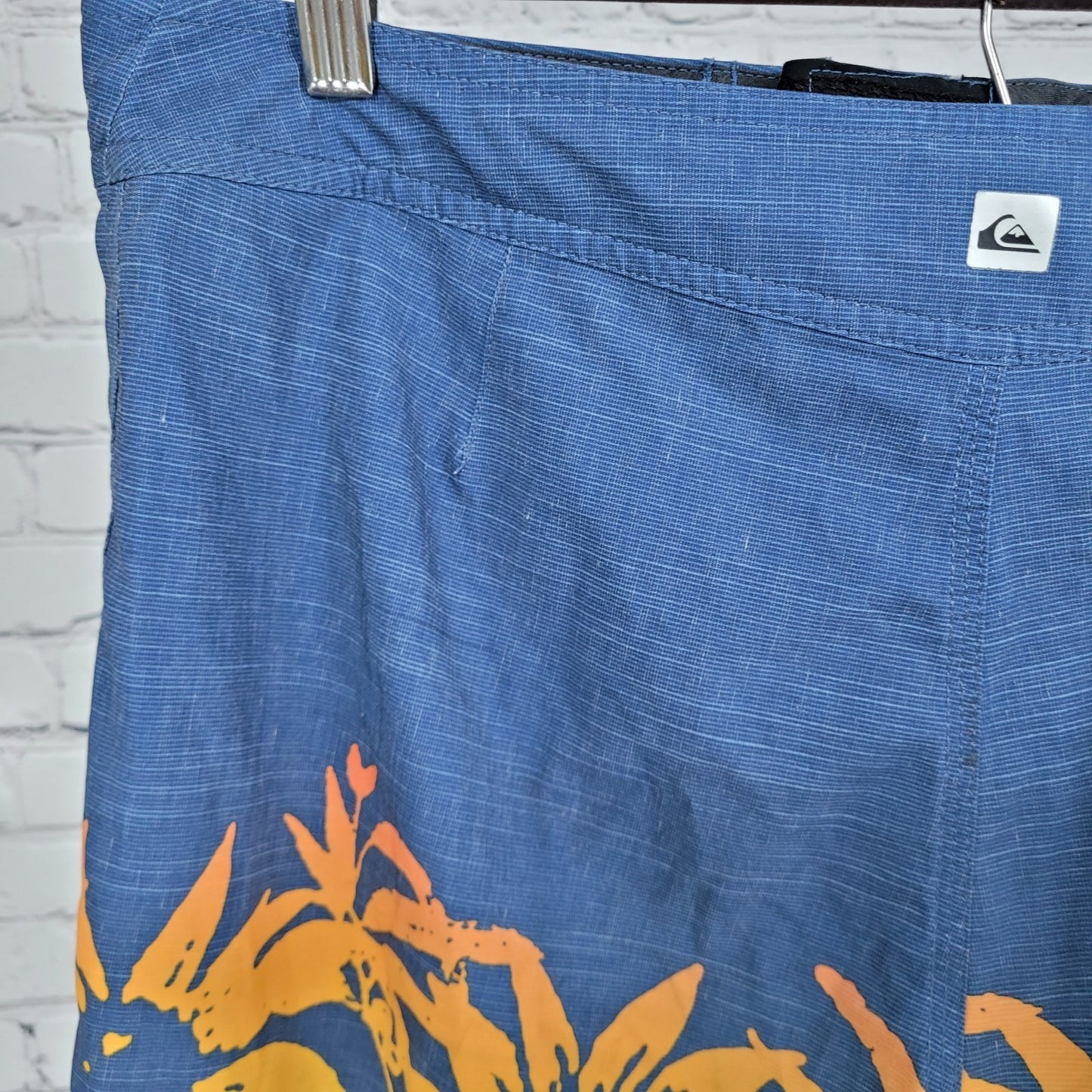 Quiksilver Blue Dry Flight High Line Stretch Board Shorts Swim Trunks Size 32x9