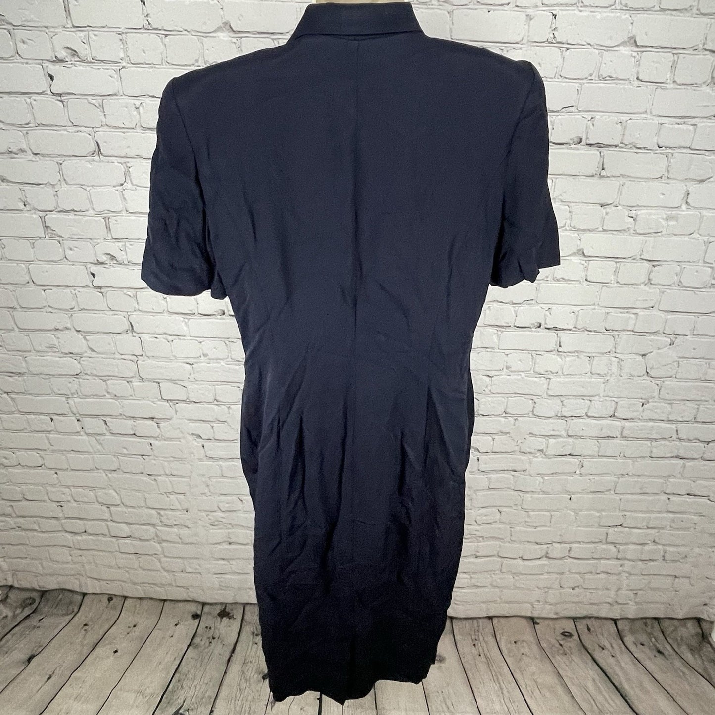 NWT VTG Danny & Nicole Navy & Ivory Retro Buttoned Coat Dress USA Made Size 14