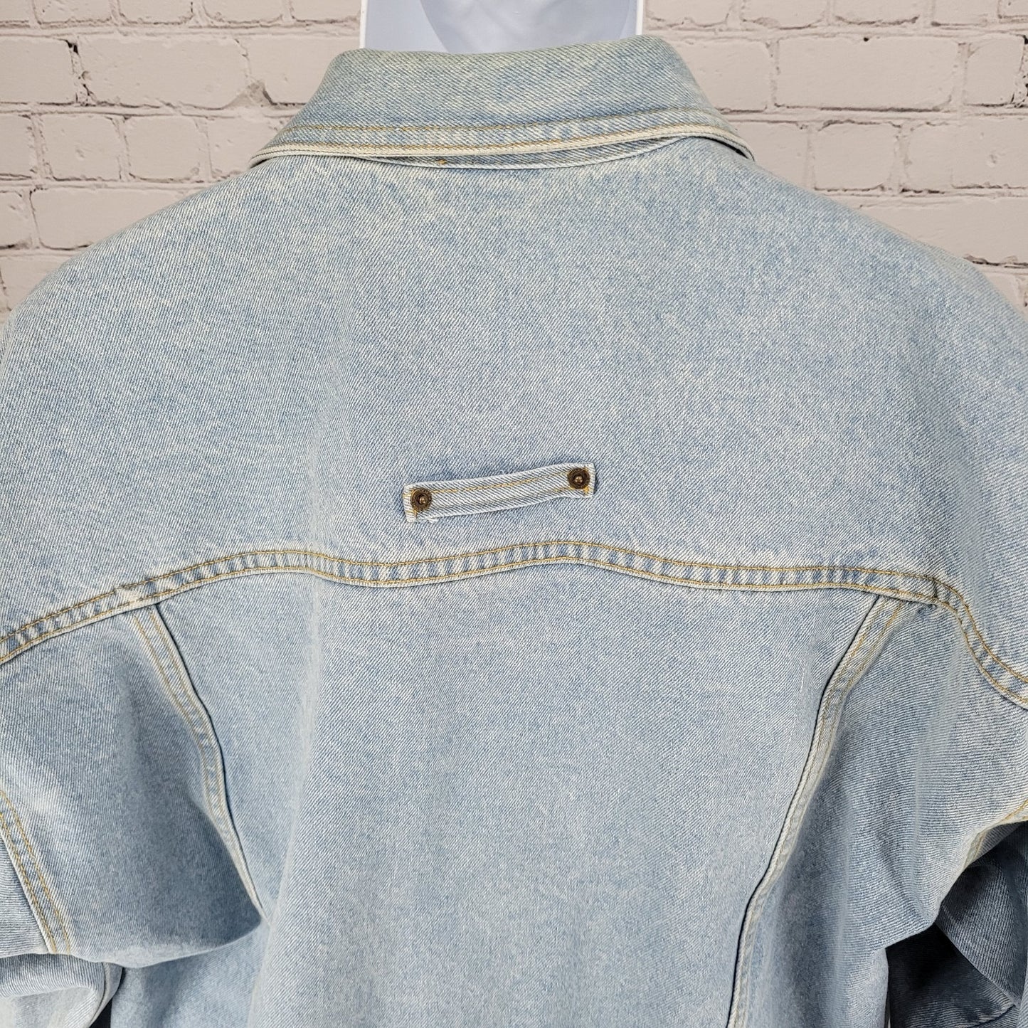The Raiders Motorcycles Blue Denim Heavy Cotton Light Wash Jean Jacket Size 52
