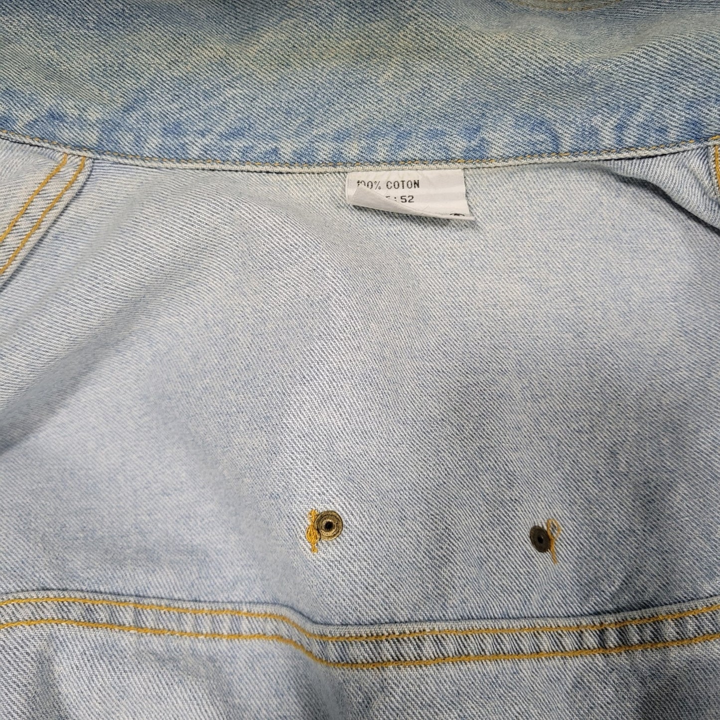 The Raiders Motorcycles Blue Denim Heavy Cotton Light Wash Jean Jacket Size 52