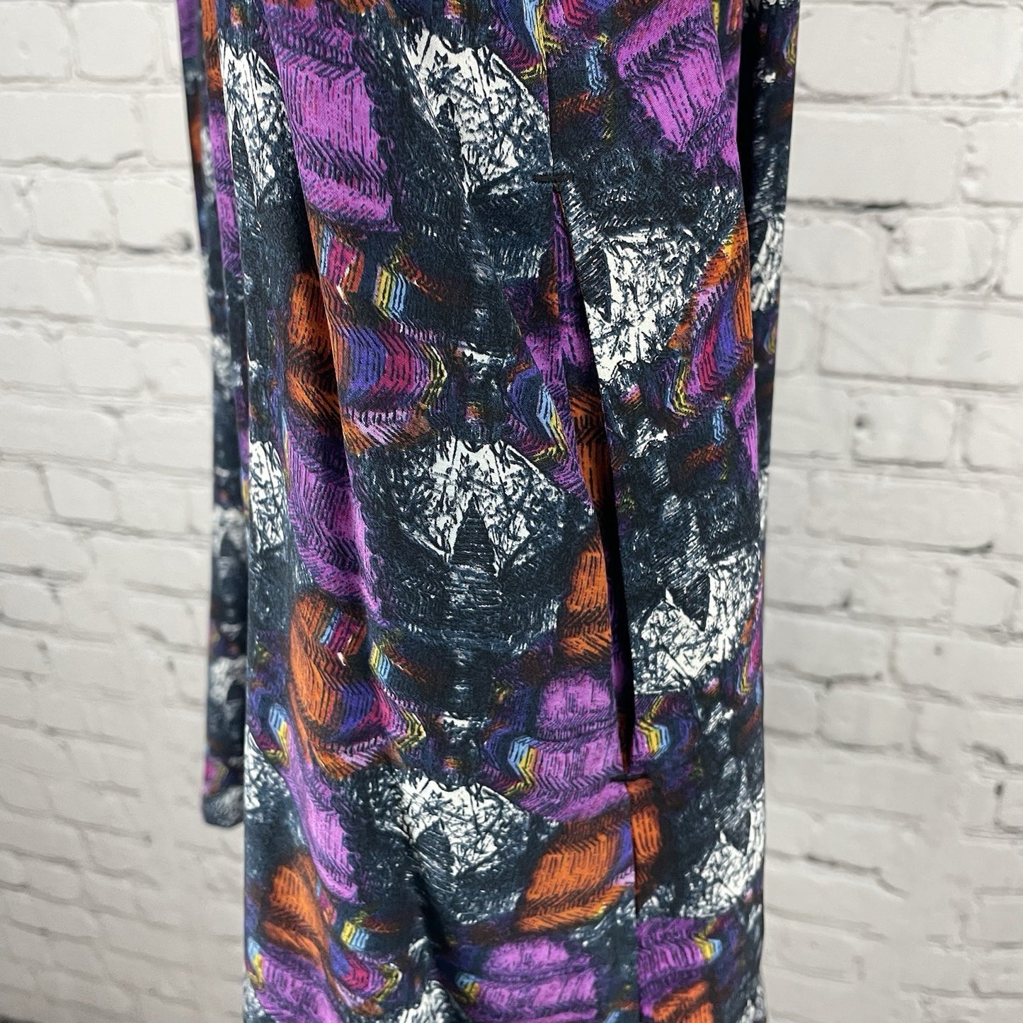 Ecote Purple Orange 100% Silk Lightweight Unlined Button Up Mini Dress Small S