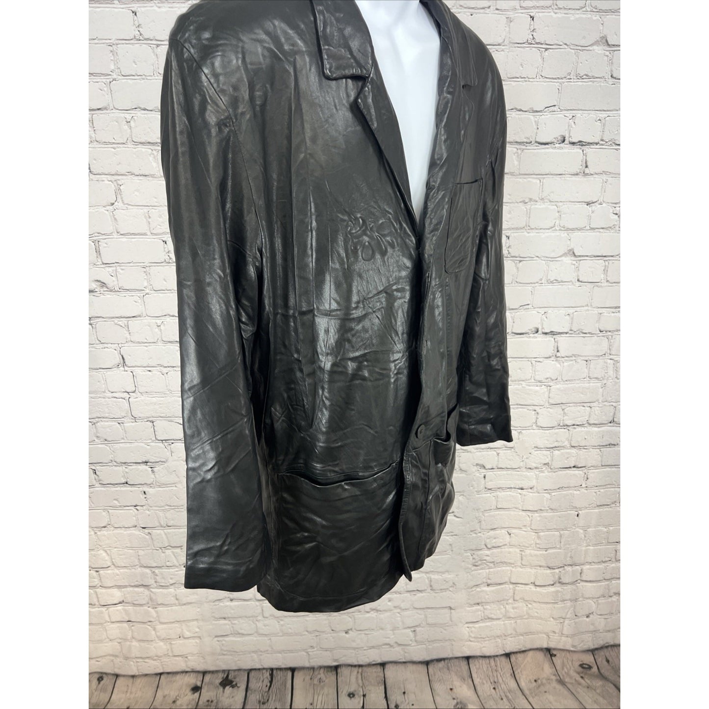 Robert Comstock Endurance Black Soft Genuine Leather Light Jacket 38 *wrinkled