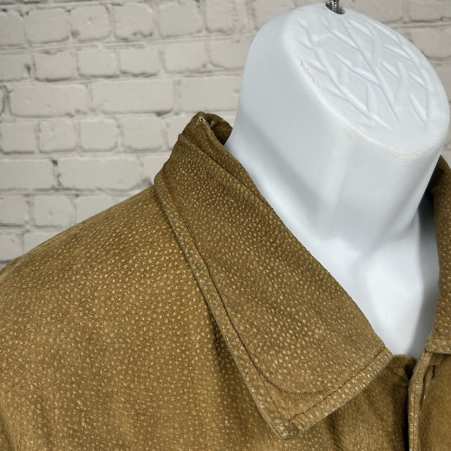 Rigo Sportswear Light Brown Leather Button Up Heavy Jacket Coat Men’s Size XL