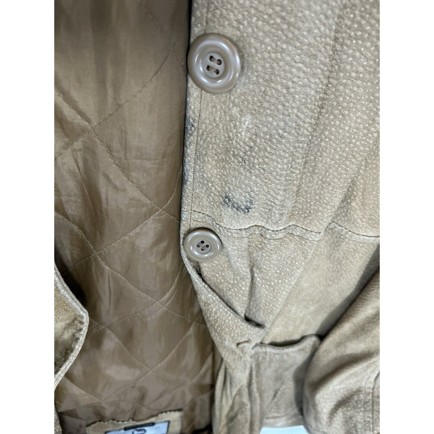 Rigo Sportswear Light Brown Leather Button Up Heavy Jacket Coat Men’s Size XL