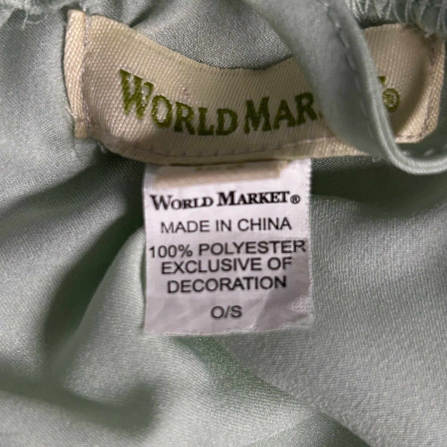 World Market Green Embroidered Floral Lightweight Midi Robe Size 0/S One Size