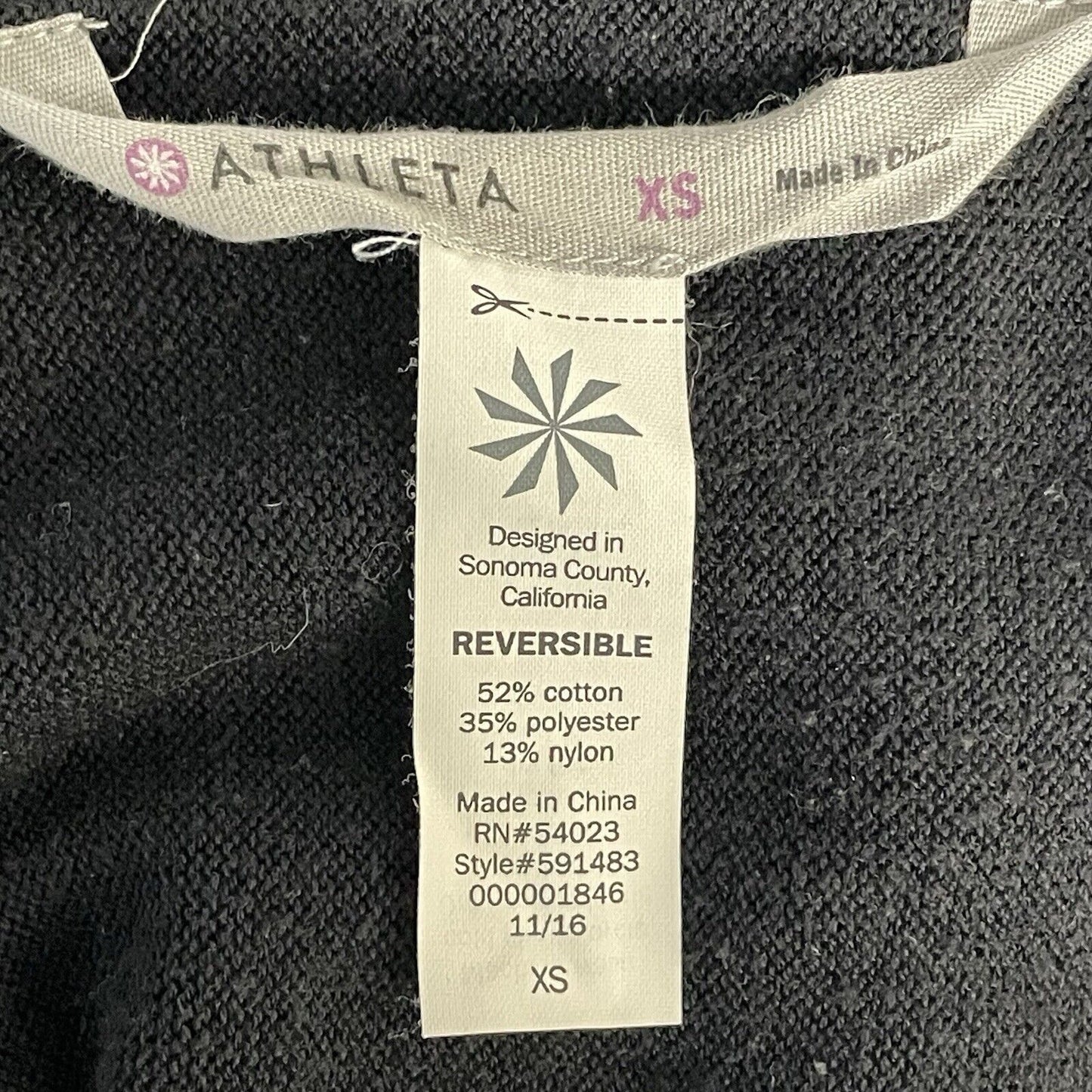 Athleta Black Gray Striped Knit Open Long Cardigan Sweater Pockets Size XS