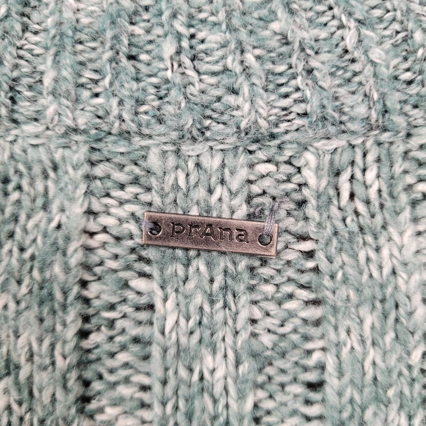 prAna Green Chunky Knit Snap & Button Up Long Cardigan Sweater Size Large L