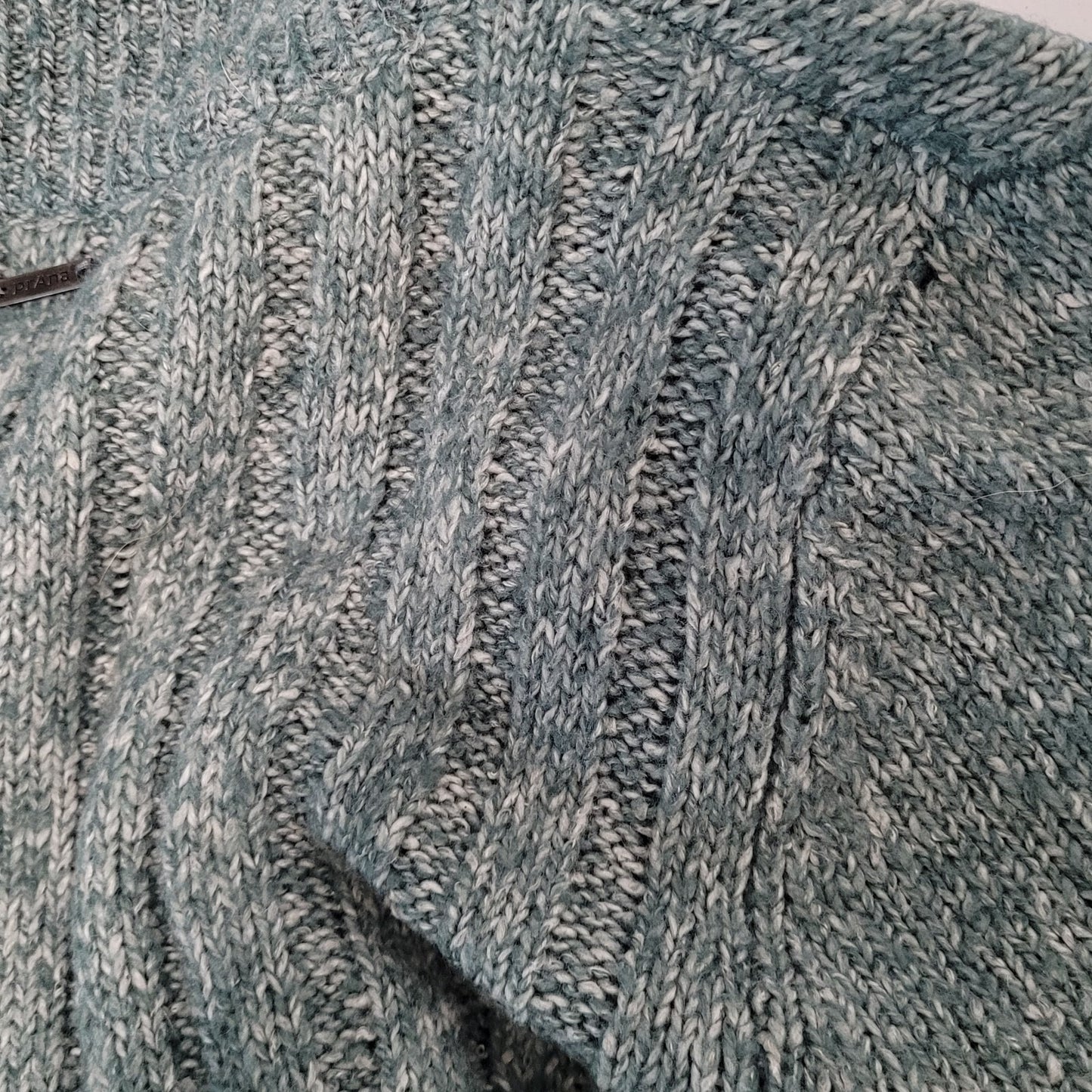 prAna Green Chunky Knit Snap & Button Up Long Cardigan Sweater Size Large L
