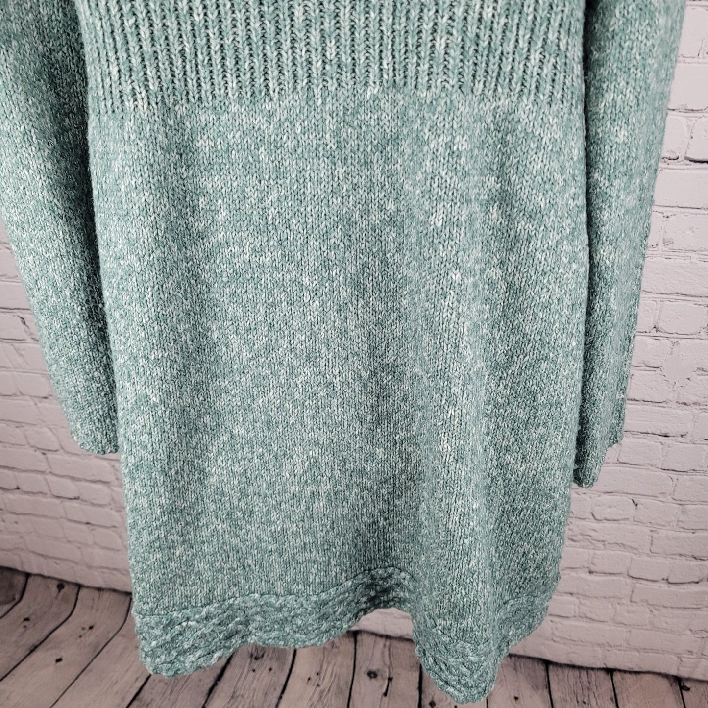 prAna Green Chunky Knit Snap & Button Up Long Cardigan Sweater Size Large L