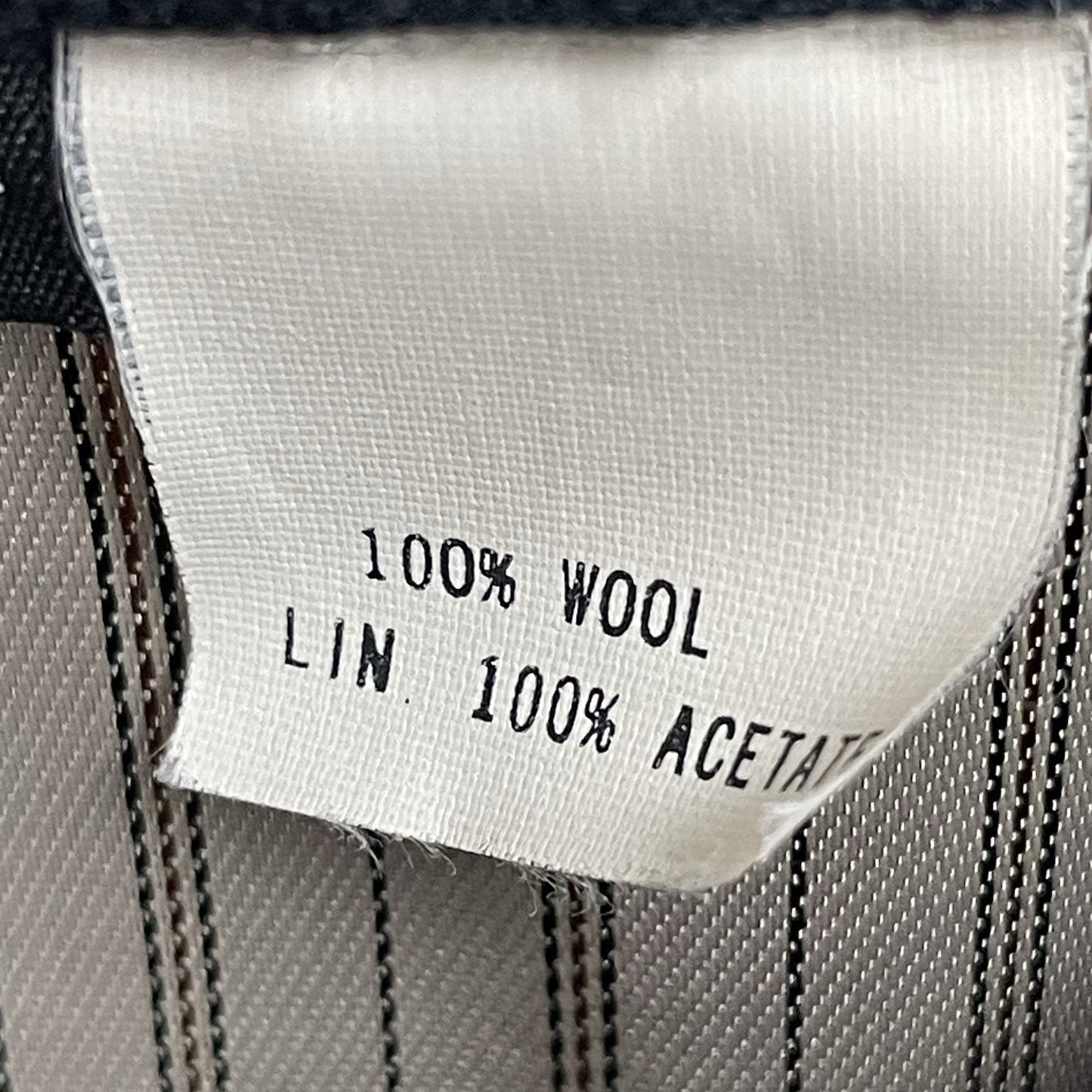 Hunting Horn Black Striped Wool 2 Button Ventless Notch Blazer USA Made Size 46L