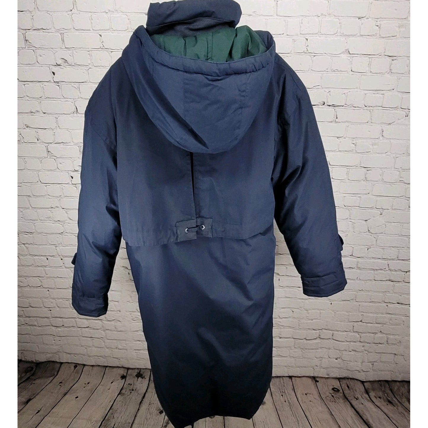 Mulberry Street Blue Down Fill Insulated Removable Hood Over Coat Size Medium M