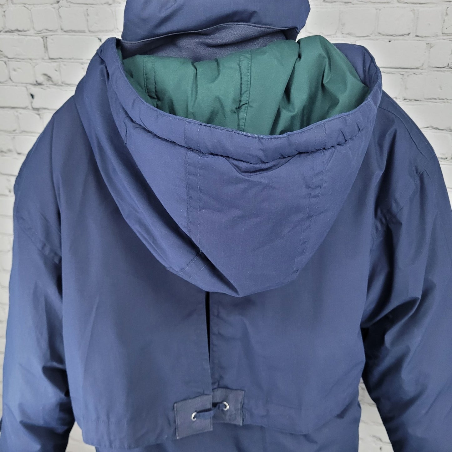 Mulberry Street Blue Down Fill Insulated Removable Hood Over Coat Size Medium M
