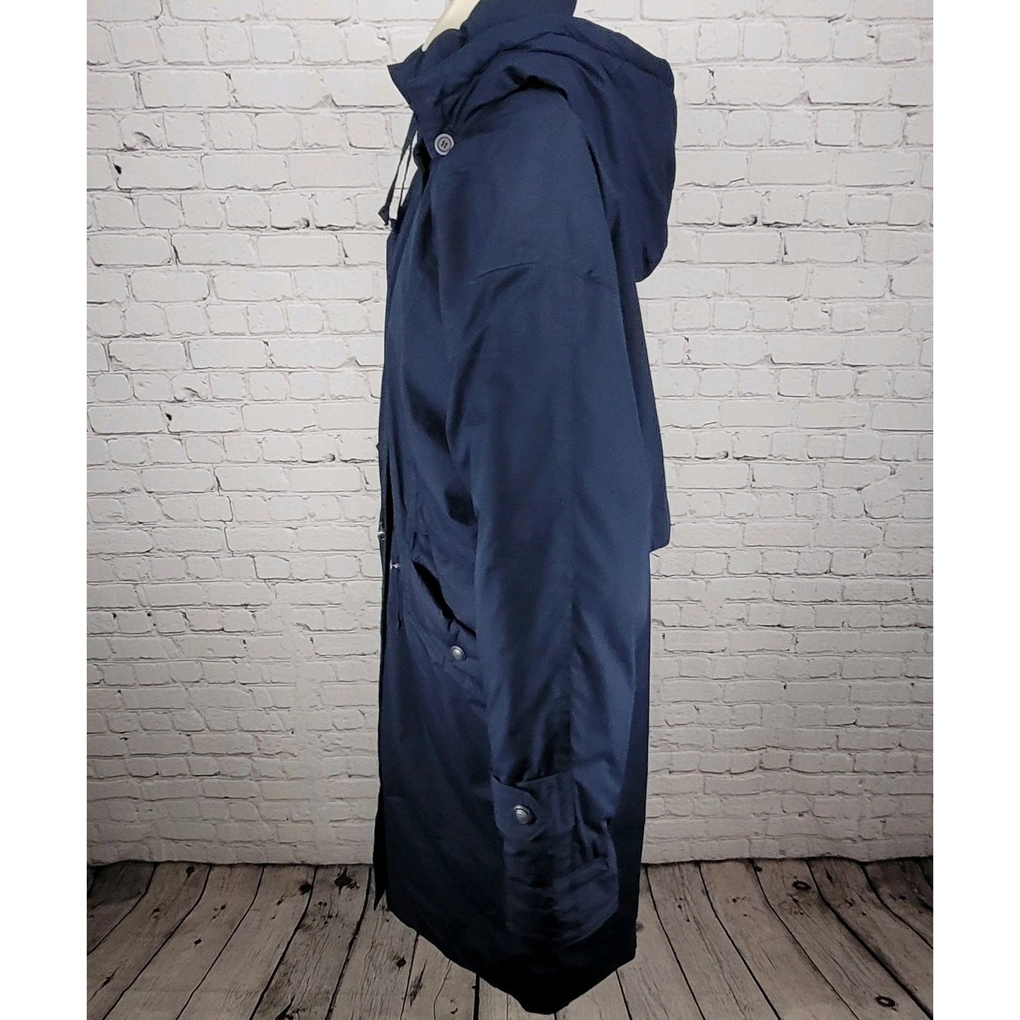 Mulberry Street Blue Down Fill Insulated Removable Hood Over Coat Size Medium M