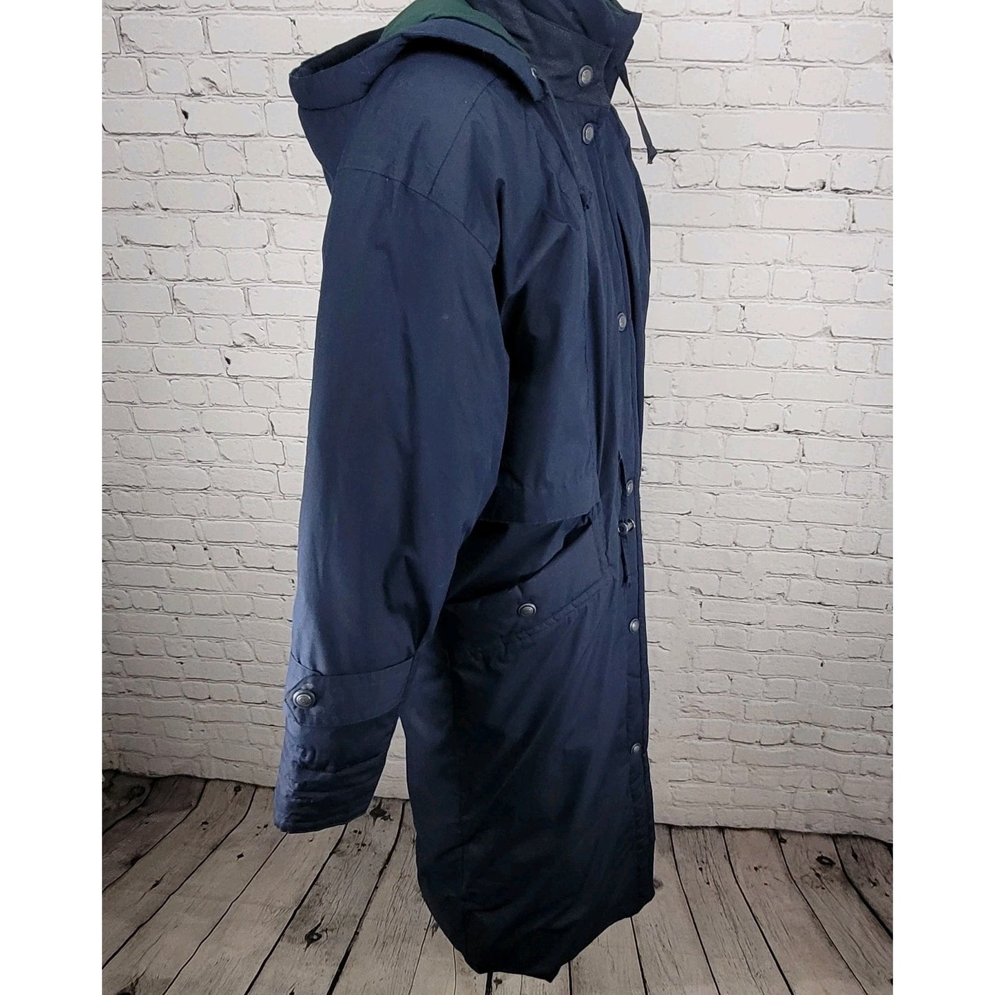 Mulberry Street Blue Down Fill Insulated Removable Hood Over Coat Size Medium M