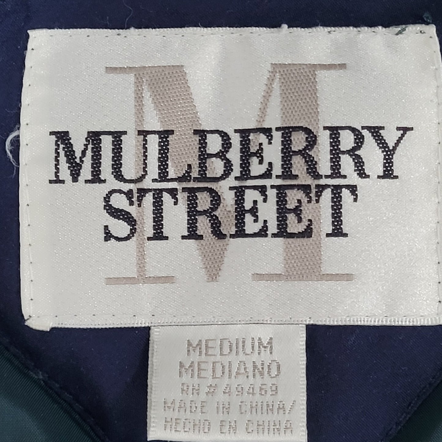 Mulberry Street Blue Down Fill Insulated Removable Hood Over Coat Size Medium M