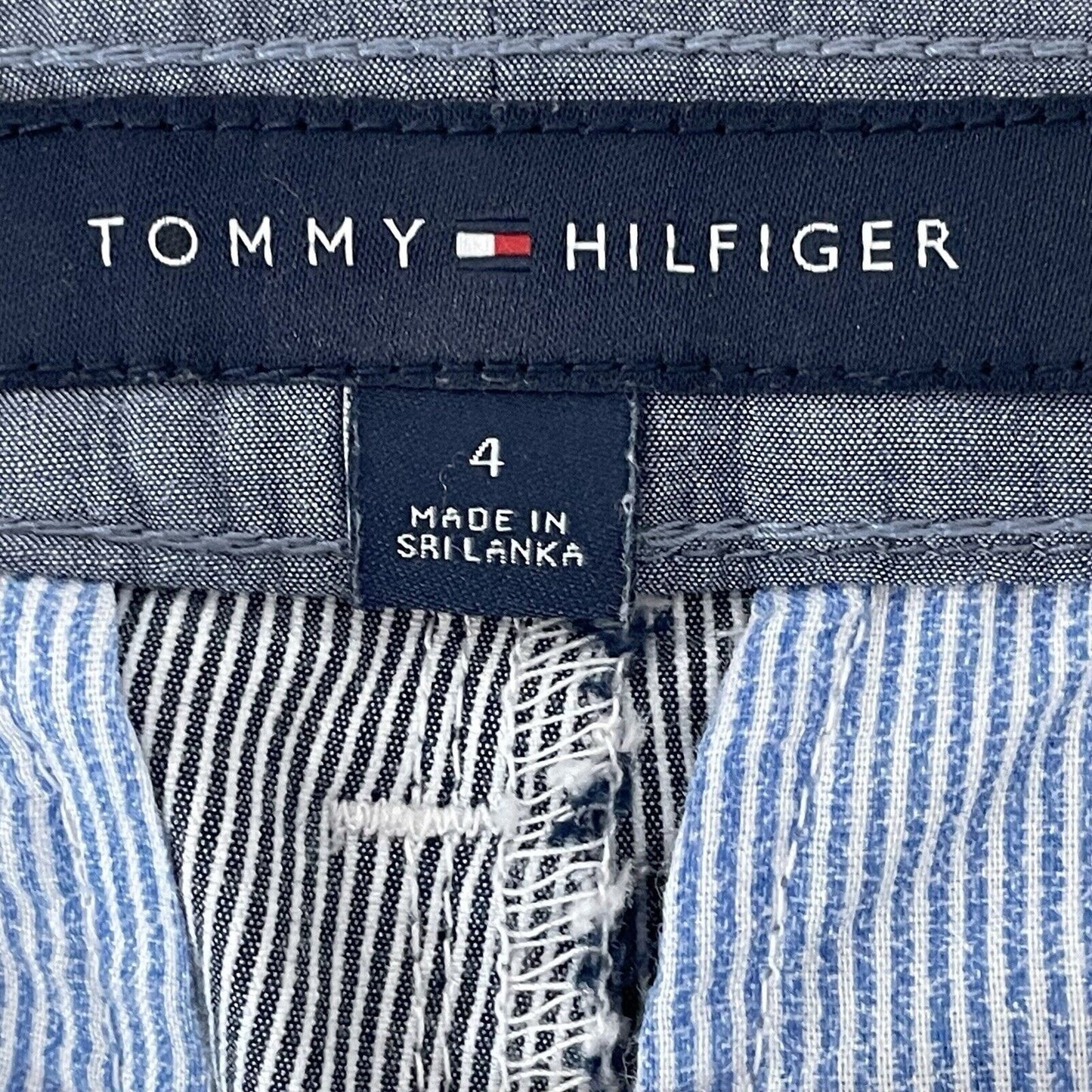 Tommy Hilfiger Blue Pinstriped Lightweight Chino Stretch Pants Size 4 (29x28.5)