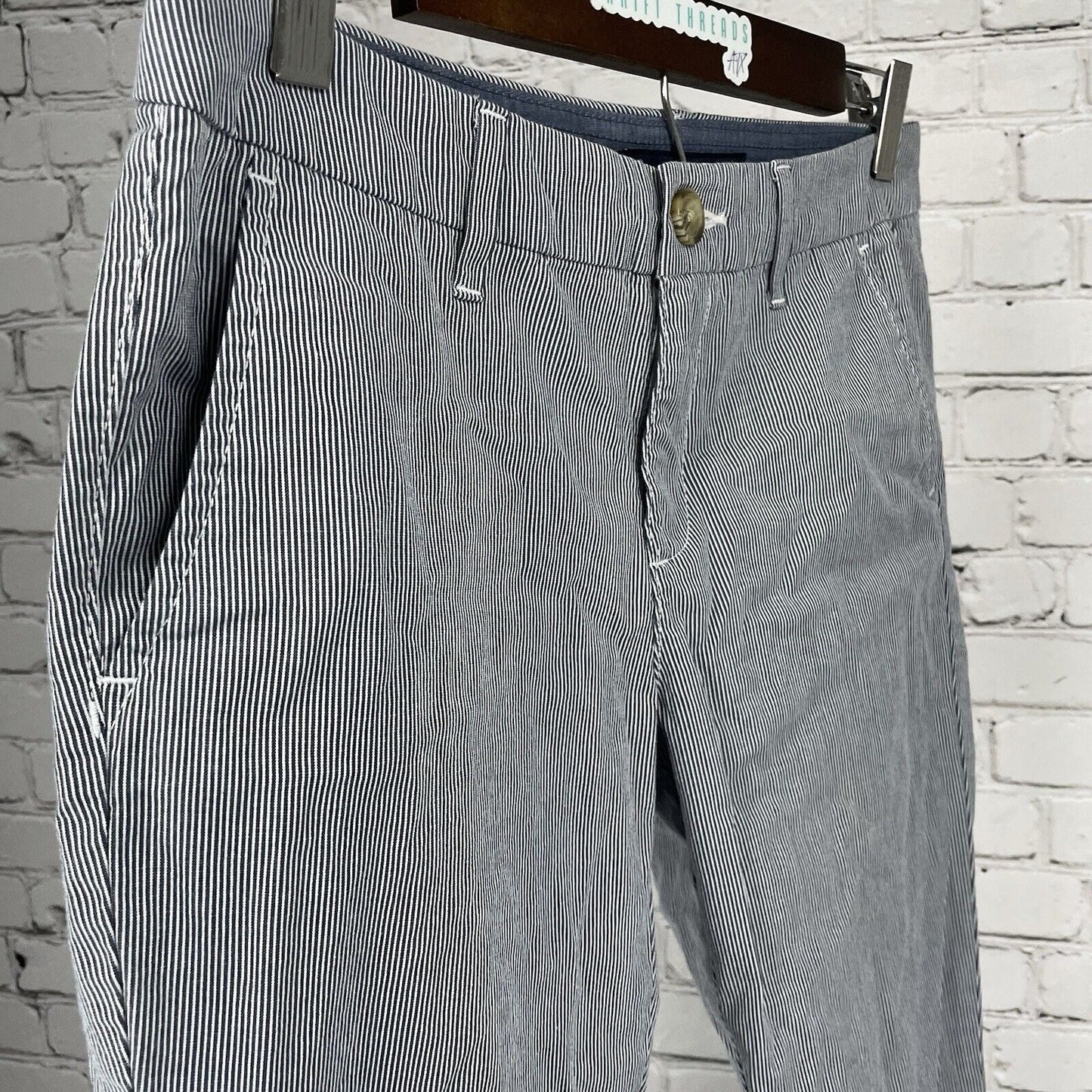 Tommy Hilfiger Blue Pinstriped Lightweight Chino Stretch Pants Size 4 (29x28.5)