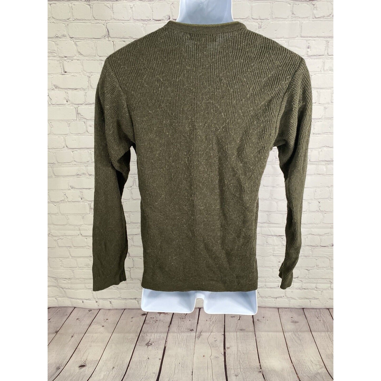 Murano Italia Wool Blend Forrest Green Crew Neck Pullover Knit Sweater Men’s S