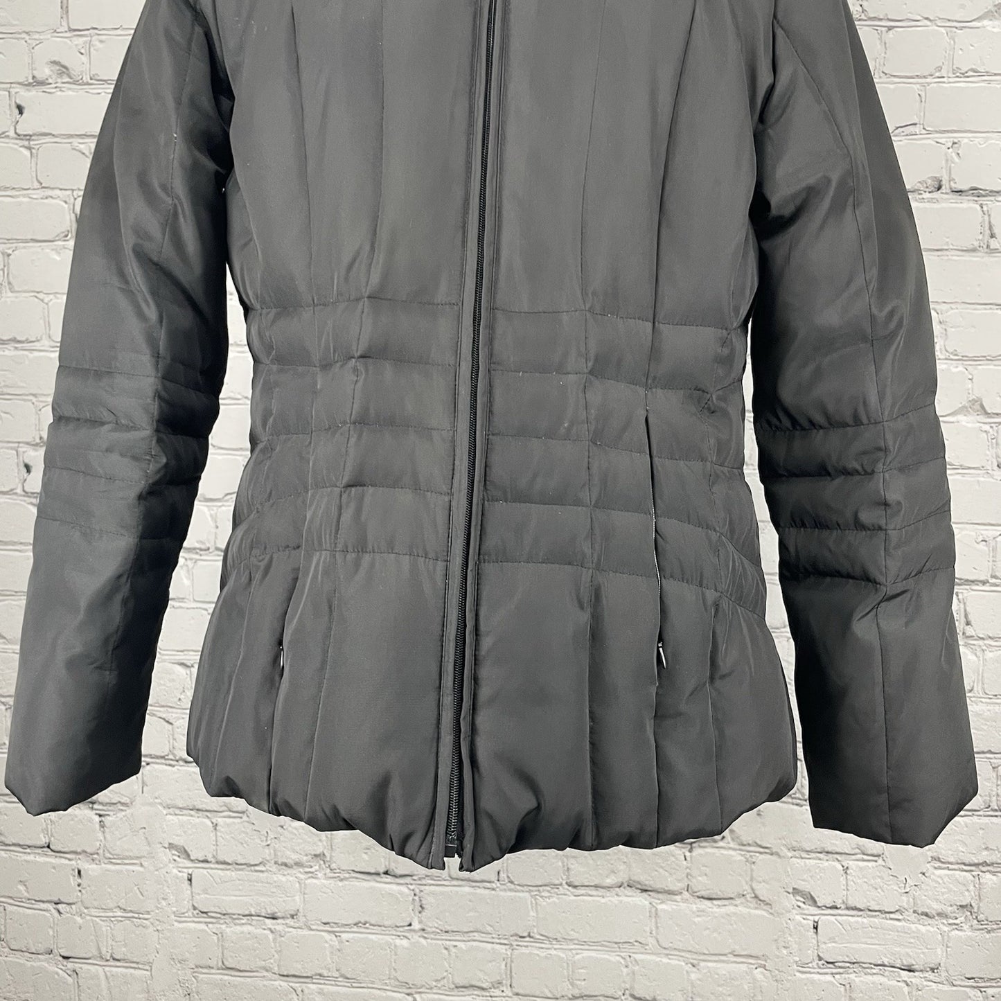 Calvin Klein Black Quilted Down Insulated Removable Hood Jacket Size Medium M