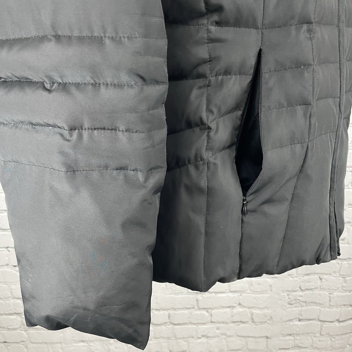 Calvin Klein Black Quilted Down Insulated Removable Hood Jacket Size Medium M